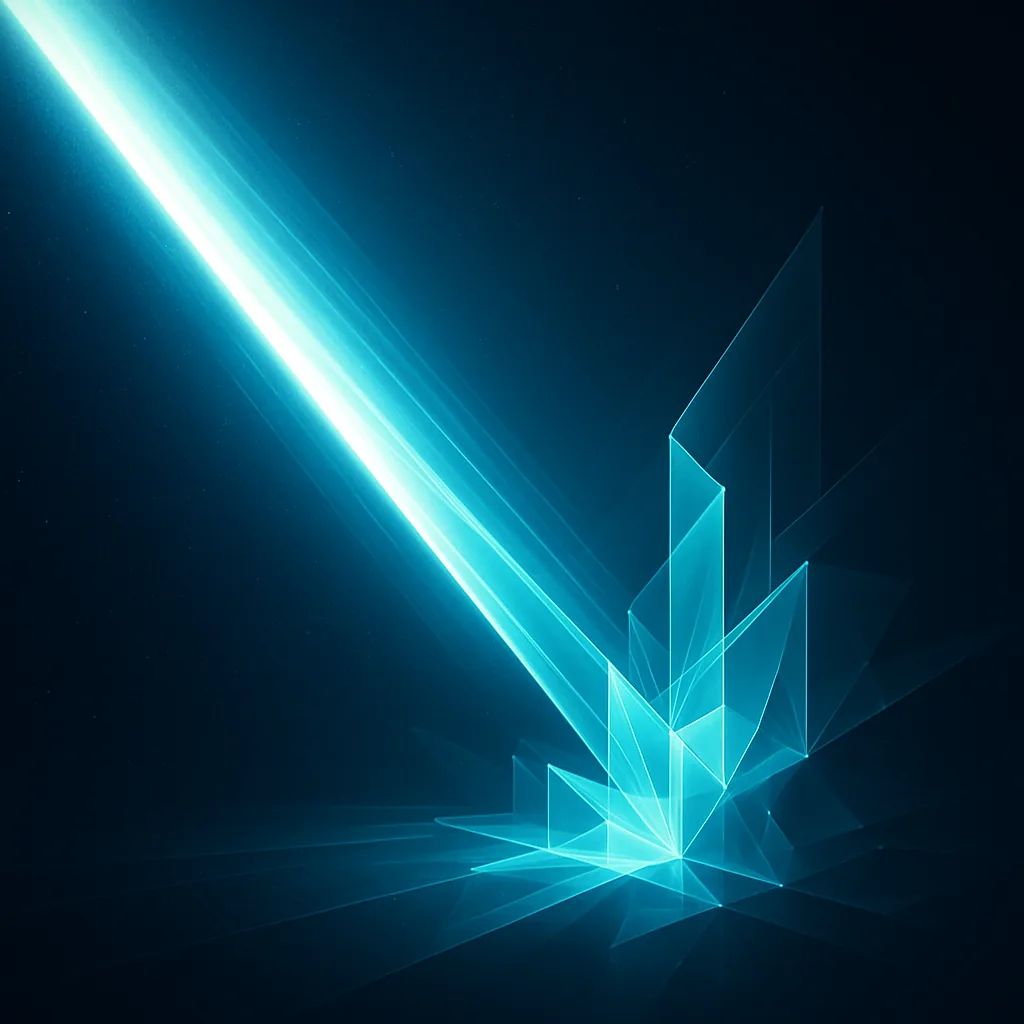 Beam of light transforming into geometric structures